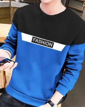 Men Colorblock Round Neck Cotton Blend Mixed Color T-Shirt