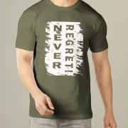 Men Printed Round Neck Cotton Blend Dark Green T-Shirt