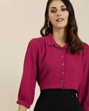 Women Regular Fit Solid Causal Shirt