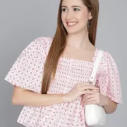 Casual Regular Sleeves Printed Women Pink Top