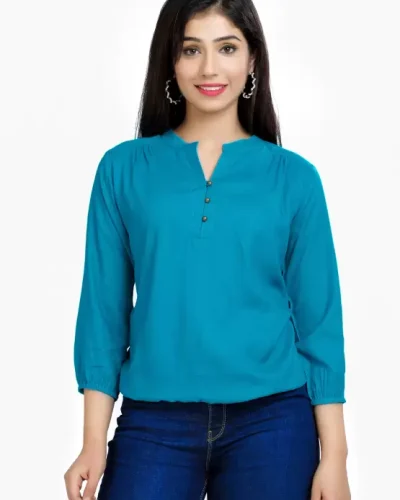 Casual Regular Sleeves Solid Women Multicolor Top