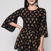 Casual Petal Sleeves Solid Women Multicolor Top