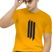 Men Striped Round Neck Cotton Blend Mixed Color T-Shirt