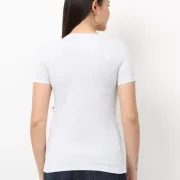 Women Solid V Neck Pure Cotton T-Shirt