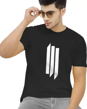 Men Striped Round Neck Cotton Blend Mixed Color T-Shirt