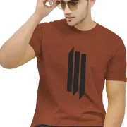 Men Striped Round Neck Cotton Blend Mixed Color T-Shirt