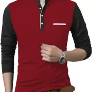 Men Solid Polo Neck Cotton With  Blend T-Shirt