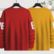 Pack of 2 Men Printed Round Neck Cotton Blend Red, Extra Color T-Shirt