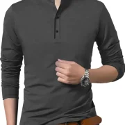 Men Solid Polo Neck Cotton Blend T-Shirt