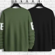 Pack of 2 Men Printed Round Neck Cotton Blend Multi-Color T-Shirt