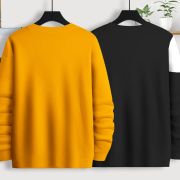 Pack of 2 Men Printed Round Neck Cotton Blend Multi-Color T-Shirt