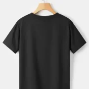 Women Printed Round Neck Cotton Blend Black T-Shirt