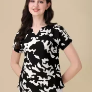 Casual Regular Sleeves Printed Women Mixed Color Top