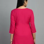 Casual Regular Sleeves Embroidered Women Pink Top