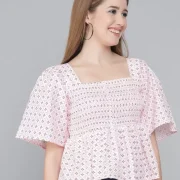 Casual Regular Sleeves Printed Women Pink Top