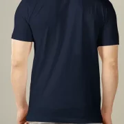 Men Printed Round Neck Cotton Blend Dark Blue T-Shirt