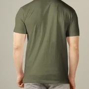 Men Printed Round Neck Cotton Blend Dark Green T-Shirt