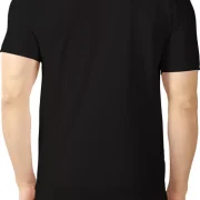 Men Printed Round Neck Cotton Blend Black T-Shirt