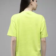 Women Printed, Typography Round Neck Pure Cotton Light Green T-Shirt