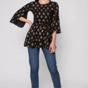 Casual Petal Sleeves Solid Women Multicolor Top