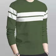 Men Striped Round Neck Cotton Blend Mixed Color T-Shirt