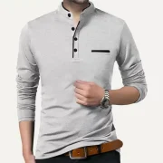 Men Solid Polo Neck Cotton Blend T-Shirt