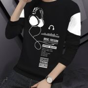 Men Printed Round Neck Cotton Blend Multi-Color T-Shirt