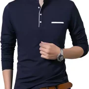 Men Solid Polo Neck Cotton With  Blend T-Shirt