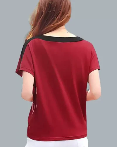 Women Solid Round Neck Cotton Blend T-Shirt