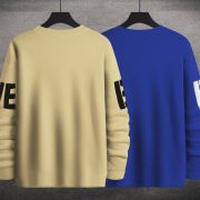 Pack of 2 Men Printed Round Neck Cotton Blend Beige, Multi-Color T-Shirt