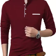 Men Solid Polo Neck Cotton With  Blend T-Shirt