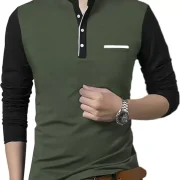 Men Solid Polo Neck Cotton With  Blend T-Shirt