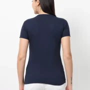 Women Solid V Neck Pure Cotton T-Shirt