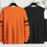 Pack of 2 Men Printed Round Neck Cotton Blend Multi-Color T-Shirt