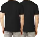 Pack of 2 Men Printed Round Neck Cotton Blend Black, Orange T-Shirt