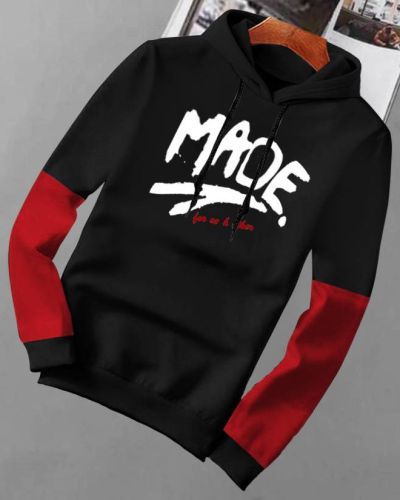 Men Full Sleeve Graphic Print Hooded Sweatshirt