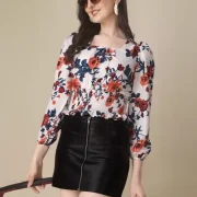 Casual Regular Sleeves Printed Women Multicolor Top