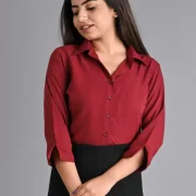 Women Regular Fit Solid Spread Collar Casual Mixed Color Shirt