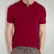 Men Solid Polo Neck Cotton Blend Mixed Color T-Shirt