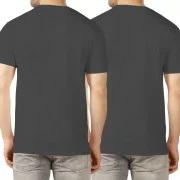 Pack of 2 Men Solid Round Neck Cotton Blend T-Shirt