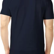 Men Typography Round Neck Cotton Blend  Navy Blue T-Shirt