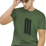 Men Striped Round Neck Cotton Blend Mixed Color T-Shirt