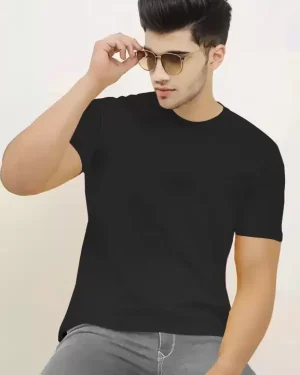 Men Solid Round Neck Cotton Blend Multi-Color T-Shirt