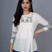 Casual Regular Sleeves Embroidered Women Top